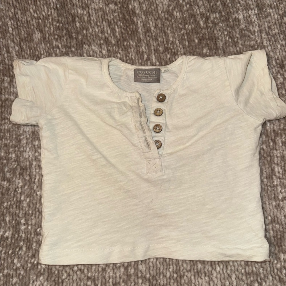 Coyuchi 100% organic cotton button shirt - size 6-12 months